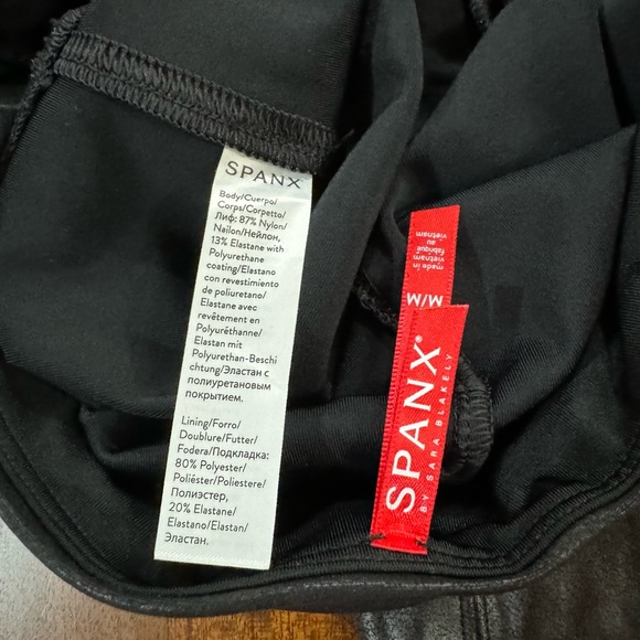Spanx Black Faux Leather Leggings Full Length Size Medium - Picture 6 of 9